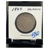 1883 Liberty Head Nickel Without Cents