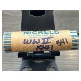 Roll of 1941 WWII Era Jefferson Nickels