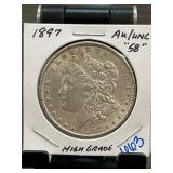 1897 Morgan Silver Dollar in AU/UNC Condition