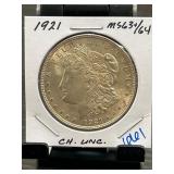 1921 Morgan Silver Dollar MS63/64