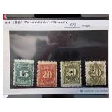 1881 US Telegraph Stamps Set