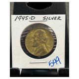1945-D Jefferson Silver Nickel in Holder