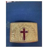 Knights Templar Belt Buckle with Cross