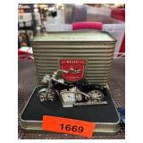 Relic Motorcycle Desk Clock with Tin Case