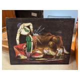 Oil Painting Depicting Matador With Bull