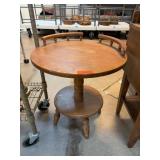 Wooden Side Table with Circular Design