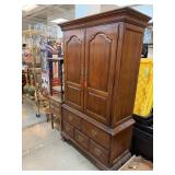 Thomasville Wooden Armoire With Brass Hardware