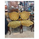 Tufted Upholstered Chairs with Wooden Frames