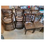 Eight Wooden Ladder-Back Chairs