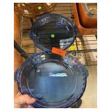 Two Pyrex Cobalt Blue Glass Baking Dishes