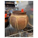 Handcrafted Clay Pot with Unique Relief Design
