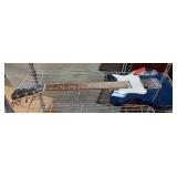 Caraya Blue Electric Guitar with Star Inlays