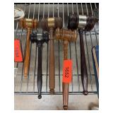 Five Wooden Gavels with Inscriptions
