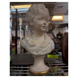 Plaster Bust of a Young Boy Inscribed "Dupy, Houd