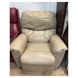 Beige Leather Recliner Chair