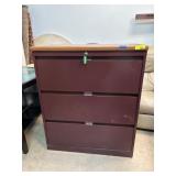Three-drawer Locking Metal Filing Cabinet