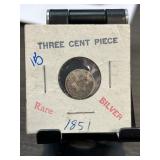 1851 U.S. Three Cent Silver Piece