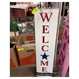 Reversible Wooden Welcome and Freedom Sign
