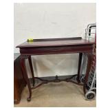 Wooden Side Table with Drawer and Carved Details
