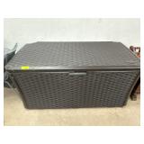 Brown Woven-Design Plastic Storage Container