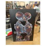 Framed Canvas Artwork of Skeletal Figures