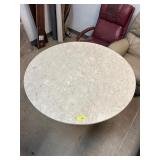 Round Marble Top Table With Wood Base