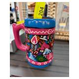 Hand-Painted Ceramic Mug With Floral Motif