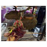 Decorative Moss Reindeer and Angel Figurine Lot