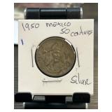 1950 Mexico 50 Centavos Coin