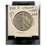 1918-D Walking Liberty Half Dollar Coin
