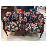 Upholstered Armchairs with Floral Pattern