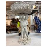 Porcelain Cherub with Floral Bowl Figurine
