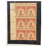 1959 U.S. Stamp Plate Block, 5 Cents