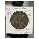 1987 American Eagle Silver Coin with Heavy Toning
