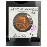 1954-D Lincoln Wheat Cent Gem Red