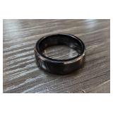 Mens Black Band Ring with Satin Finish
