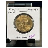 2007-D Sacagawea Dollar MS66/67