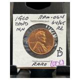 1960 Lincoln Cent RPM-064 DDO in Holder