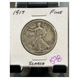 1917 Walking Liberty Half Dollar, Fine Condition