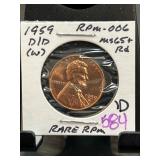1959-D/D Lincoln Cent RPM-006 MS65+ RD