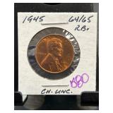 1945 Lincoln Wheat Cent in CH. UNC. Condition