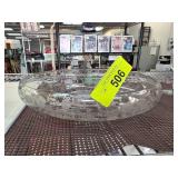 Etched Glass Round Serving Plate
