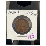 1924-S Lincoln Wheat Cent in Fine Condition