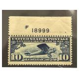 1927 Lindbergh Air Mail Plate Single Stamp