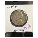 1939-D Jefferson Nickel in Holder