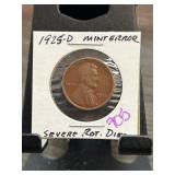1925-D Lincoln Wheat Penny with Errors