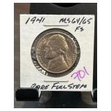 1941 Jefferson Nickel MS64/65 with Full Steps
