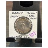 2005-P Bison Nickel SP69+ Special Strike