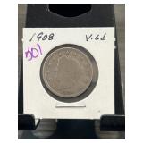 1908 Liberty Head Nickel Coin in Holder