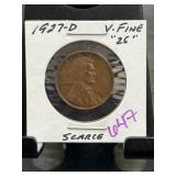 1927-D Lincoln Wheat Cent in Very Fine Condition